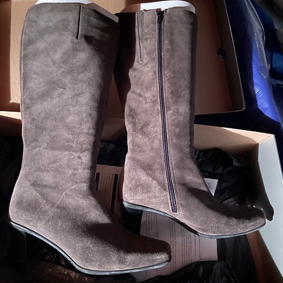 La CANADIENNE Shoes - La Canadienne Waterproof Suede Tall Boots Gray 8.5